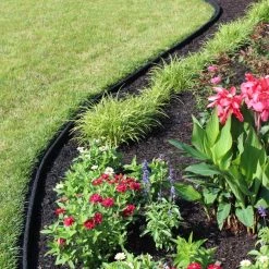 Rubberific 4-ft Black Rubber Landscape Edging Section -Landscaping Sales Shop 03604466
