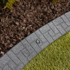 Rubberific 4-ft Gray Rubber Landscape Edging Section -Landscaping Sales Shop 15926705