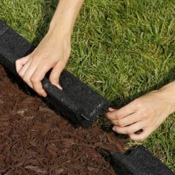 Rubberific 4-ft Black Rubber Landscape Edging Section -Landscaping Sales Shop 15926964