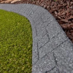 Rubberific 4-ft Gray Rubber Landscape Edging Section -Landscaping Sales Shop 16707656
