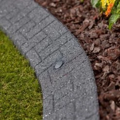 Rubberific 4-ft Gray Rubber Landscape Edging Section -Landscaping Sales Shop 16707657