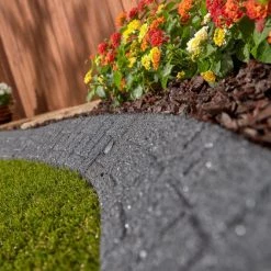 Rubberific 4-ft Gray Rubber Landscape Edging Section -Landscaping Sales Shop 16707658