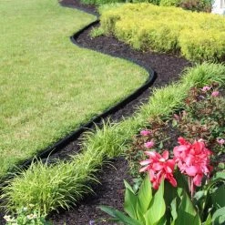 Rubberific 4-ft Black Rubber Landscape Edging Section -Landscaping Sales Shop 42245088