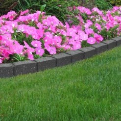 Multy Home Castle Stone Garden Border 4-ft Grey Rubber Landscape Edging Section -Landscaping Sales Shop 44079711